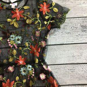 Lularoe XS Deanne 2 II Embroidered Dress